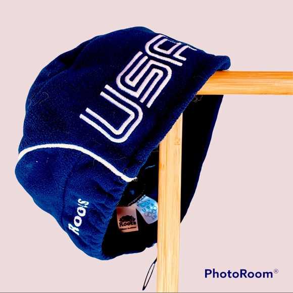 Roots Accessories - ROOTS Vintage Hat Winter Olympics USA Beret Navy Adjustable Torino 2006